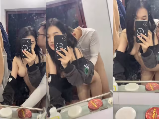 Em sinh viên cực phẩm chịch trước gương em còn chủ quay phim làm kỷ niệm